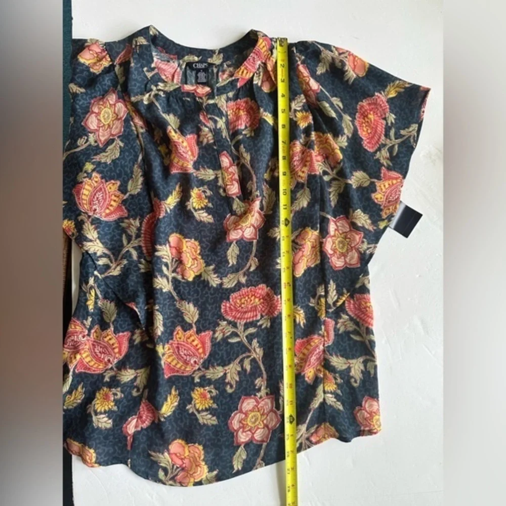 Chaps Women’s Size M Blue Short Sleeve Henley-New - Picture 9 of 11